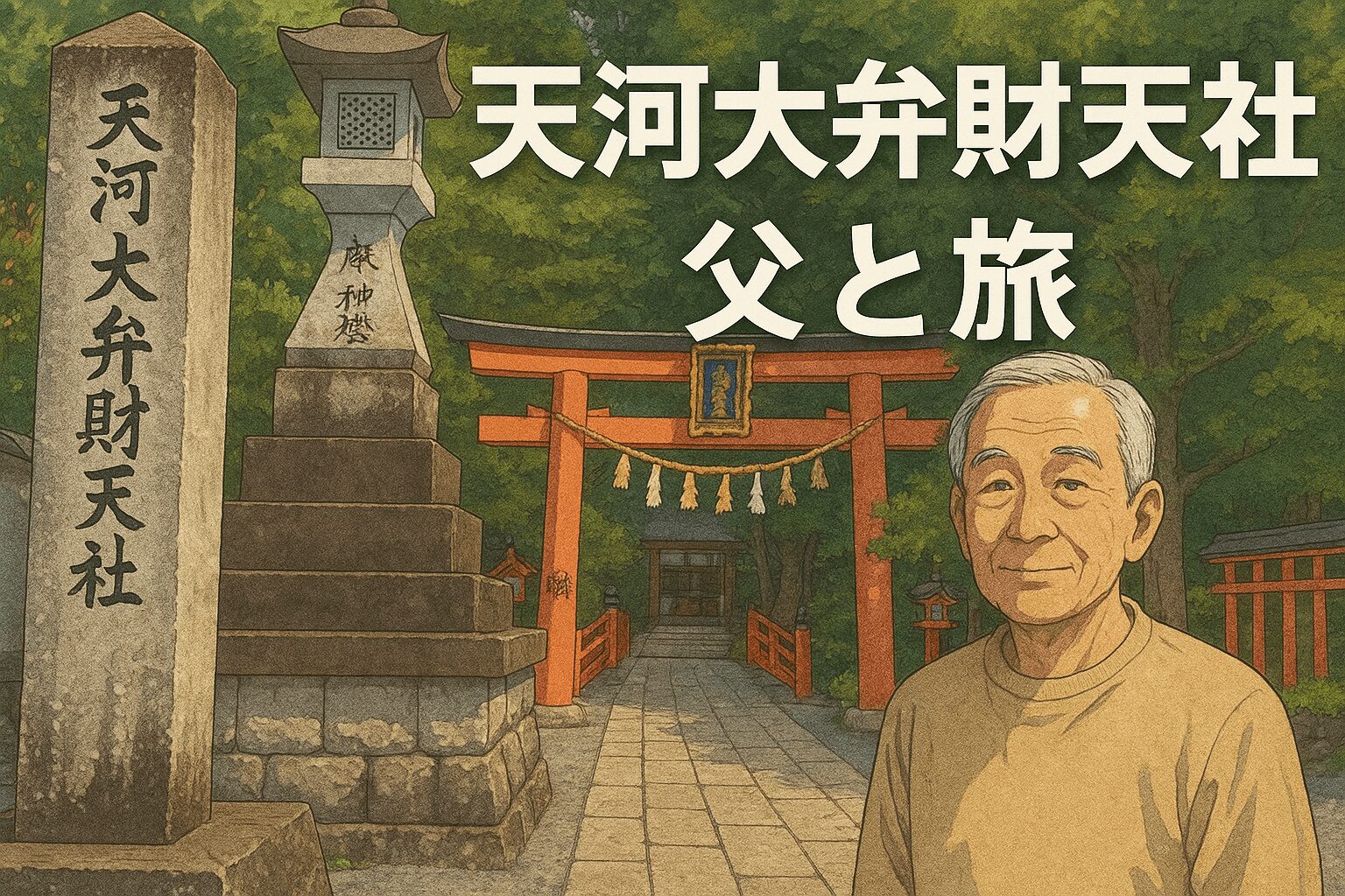 天河大弁財天社へ父と旅