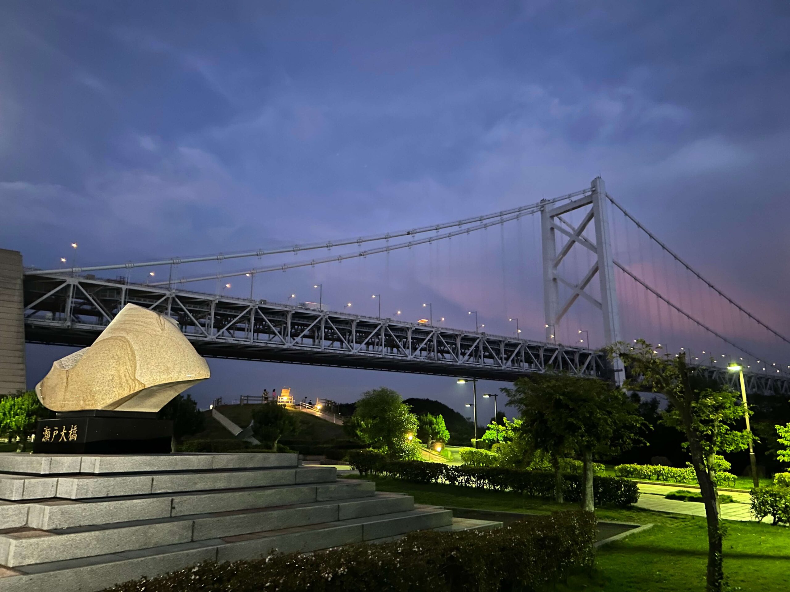 与島PAからの瀬戸大橋の景色